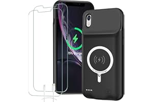 SNRONEW Battery Case for iPhone XR, 10000mAh High Capacity Portable Charger Case Rechargeable Smart Battery Pack Charging Case with Wireless Charging Support Carplay Compatible for iPhone XR (6.1 inch)-Black