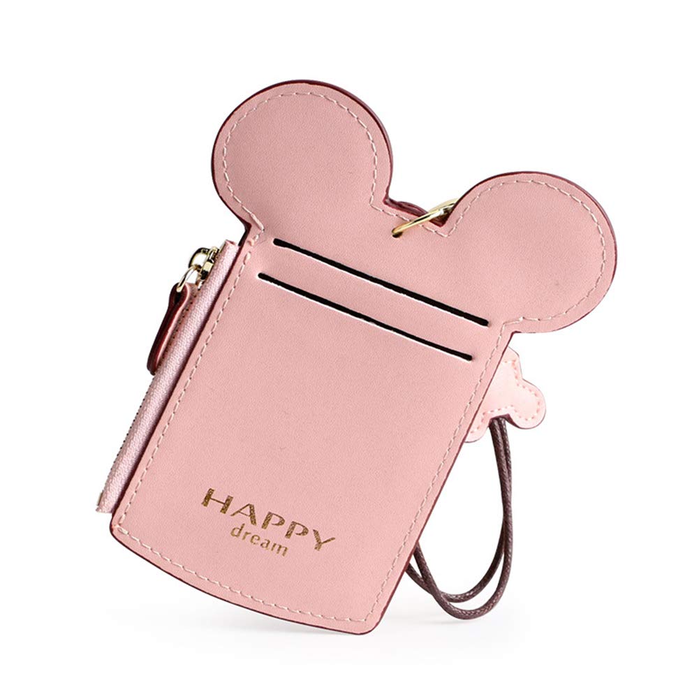 7 Colors Fashions New Leather Oyster Baby Travel Card Bus Pass Holder Wallet Rail Card Cover Case (Pink)