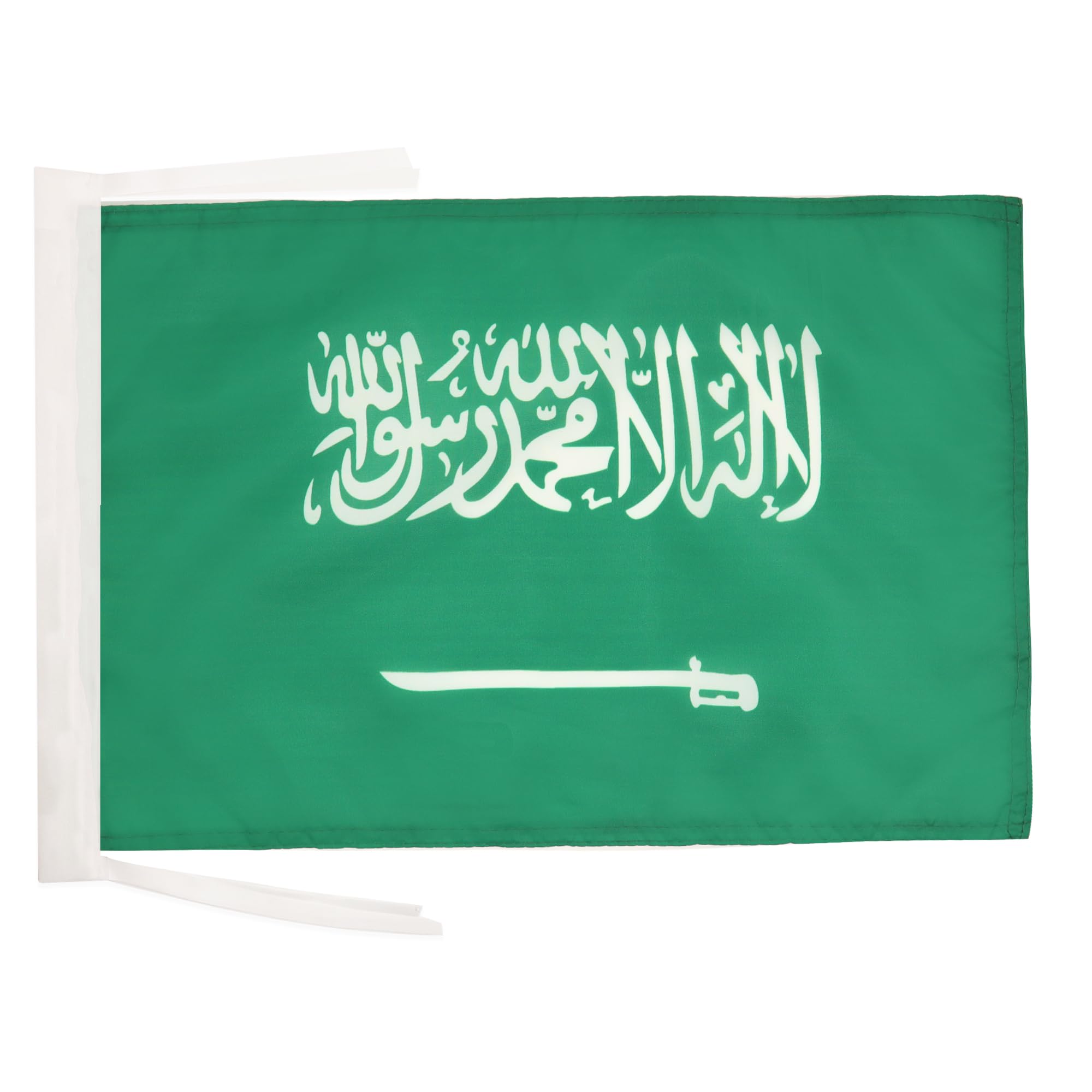 AZ FLAG - Saudi Arabia Flag - 18'' x 12'' - Light Polyester Saudi Arabian Small Banner with Two Cords - 18x12 in - 45x30 Cm