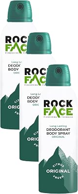 Rock Face Body Spray for Men 200ml 3 Pack Deodorant Spray view 1