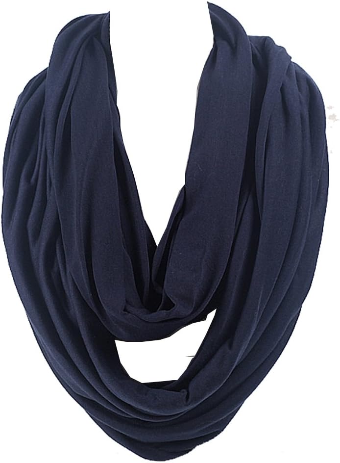 Women Plain Infinity Circle Snood Scarf Shawl,90×80cm Tube Loop Jersey Cowl Stole