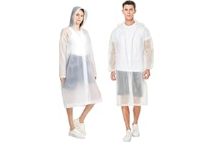 2-Pack EVA Waterproof Raincoat: Lightweight Foldable Unisex One Size | Emergency Travel, Camping, Hiking, Theme Parks