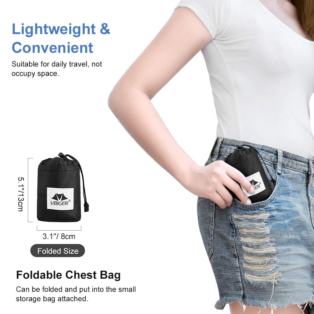 VBIGER Waist Pack Bag Fanny Pack for Men Women,Foldable Hip Bum Bag Waterproof Belt Bags with Large Capacity Adjustable Strap Earphone Hole