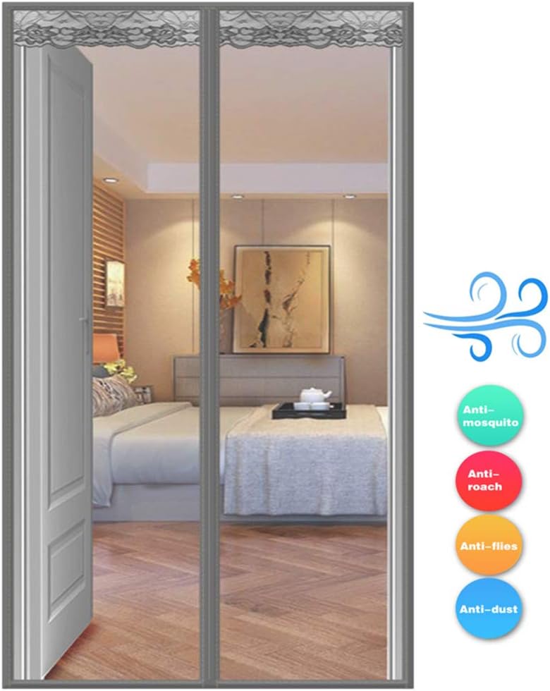 FACAI&SU Magnetic Screen Door Hands Free Mesh Curtain Closure Automatically Anti mosquito Toddler Pet French Sliding Glass Patio Door Magic B07Q2YHX59