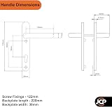 JCP uPVC Door Handle Pair 122mm 92mm PZ 220x30 Backplate Anthracite 7016 view 3