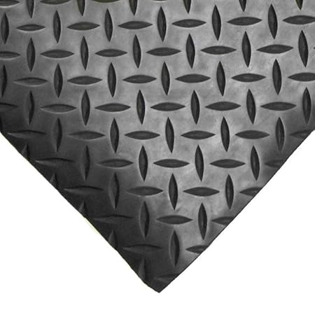 Flooring Tiles 3mm Thick Garage Rubber Flooring 5 Bar Checker