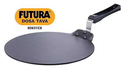 Hawkins Futura Non Stick Aluminium Dosa Tawa, 33cm, Black