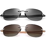 2 Pairs Rimless Bifocal Reading Glasses UV400