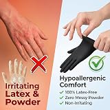UK BEST BRANDS 100 Black Nitrile Disposable Gloves Medium Heavy Duty view 5