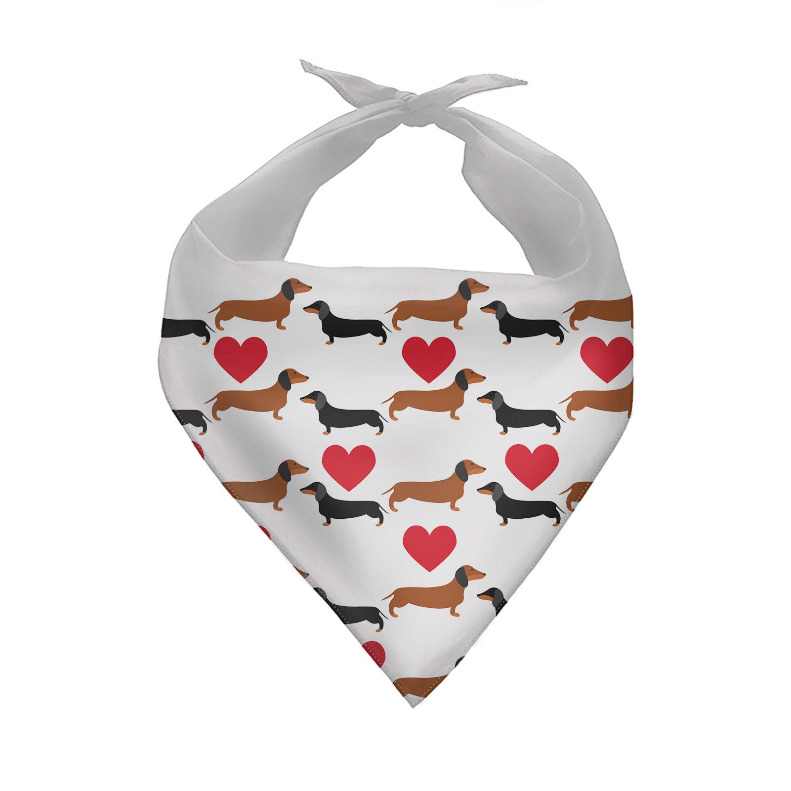 COEQINE Pets Scarves,Dachshund Print Bandanas Dog Bibs Scarf for Pet,Washable Triangle Handkerchief Adjustable Neckerchief Accessories for Small Medium Large Dogs,White — image 1