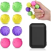 WIOR 8PCS Silicone Magnetic Fidget Balls Toys, Textured Stress Relief Sensory Toys for Adults & Teens with ADHD Autism Anxiety, Quiet Office Desk Toy Hand Massage Ball Stocking Stuffers Women Men Gift