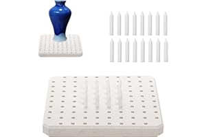 SHANDERBAR Ceramic Porous Refractory Mat with 60pcs Kiln Stilts Support Nails,Kiln Firing Tool Accessories High-Temperatures Reusable Pottery Pad & Anti-Stick Refractory Cone Support Nails for Ceramic Hobbyists