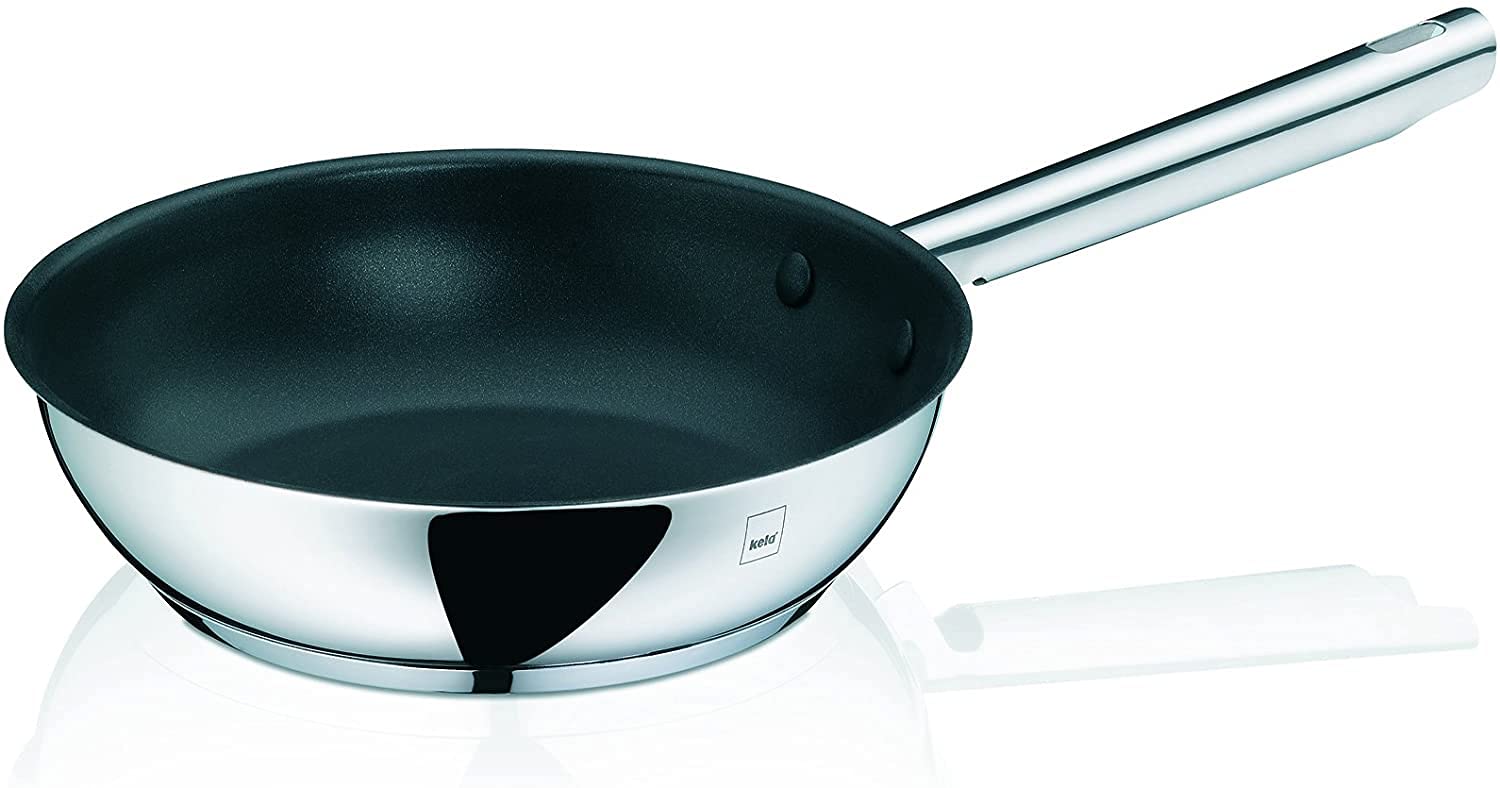Kela "Cailin Frying Pan with Non-Stick Coating, Stainless Steel, Silver shiny, 20 cm