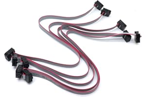 S SYDIEN 5Pcs Ribbon Cable with Black 2.54mm FC, 6 Pins F/F IDC Connector Flat Ribbon Data Cable, Dual Row 30cm Length