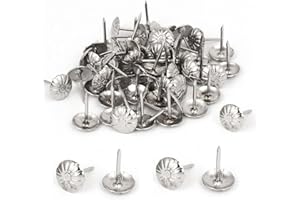 ZANGBOER Upholstery Tacks, 200pcs 7/16 Inch Furniture Tacks Nails,Upholstery Nails for Furniture DIY Decorative,DIY Project, Home Decor (Silver)