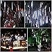 Topist Falling Rain Decoration Lights, Waterproof LED Meteor Shower Lights with 30cm 8 Tube 144 LEDs, Icicle Snow Fall String Cascading Lights for Party, Holiday, Xmas Tree, Garden Decoration (White)