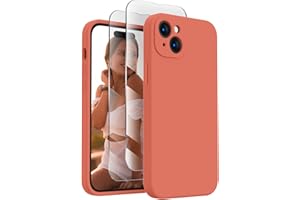 FireNova Designed for iPhone 15 Plus Case, Silicone [Camera Protection] Case with [2 Screen Protectors], Soft Anti-Scratch Microfiber Lining Inside, 6.7 inch, Pink Pomelo