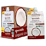 Nutiva Cold-Pressed Virgin Coconut Oil Pouch, USDA Organic, Non-GMO, Fair Trade, Whole 30 Approved, Vegan, Keto, Fresh Flavor