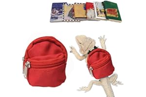 HAICHEN TEC Lizard Backpack for Bearded Dragons School Bag & Books Set Reptile Apparel Accessories Handmade Photo Party Back to School Supplies for Lizard Bearded Dragon Crested Gecko Chameleon
