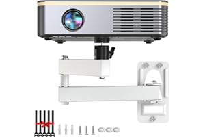DAWASAPAT Universal White Projector Mount, Foldable, Adjustable Tilt & Swivel, 360Adjustable, Wall Mount, Supports Projectors Up to 6.6 lbs