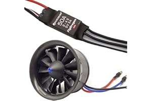 FLYCOLOR EDF 64mm 3500KV 4S RC Jet Airplane 11 Blades Ducted Fan with RC Brushless Motor with ESC 50A(2~4S) Balance Tested