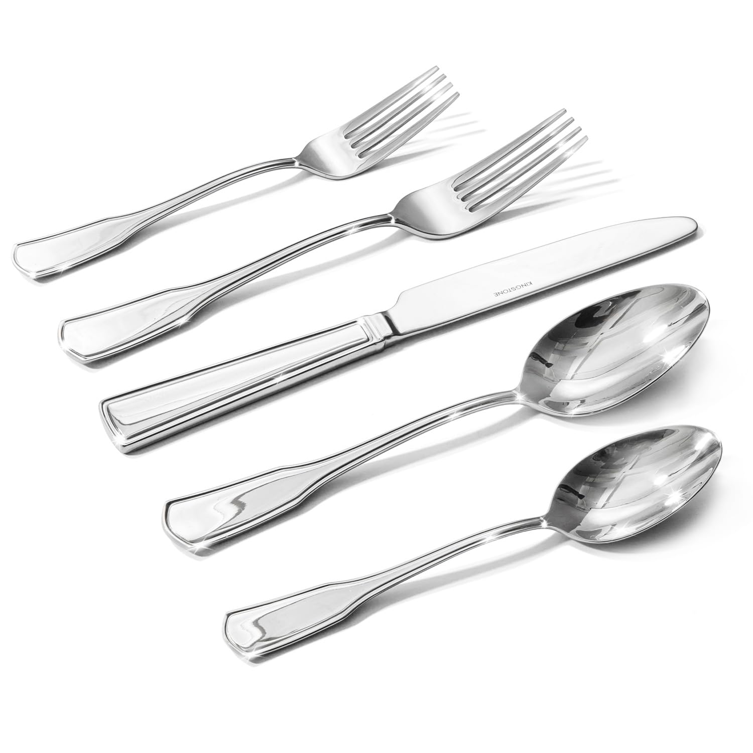 Photo 1 of KINGSTONE 60-Piece Silverware Set, 18/10 Stainless Steel Flatware Set for 12, Tableware Cutlery Set, Utensil Sets for Home Restaurant, Mirror Finish, Dishwasher Safe