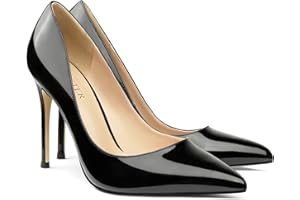 COLETER Women's 4 Inch Pumps Pointy Toe Wedding Dress Shoes Slip on Stiletto Pumps