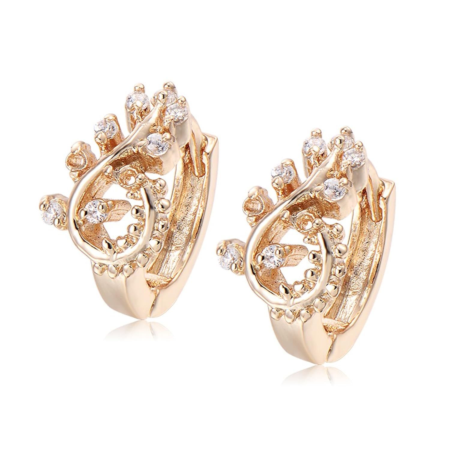 Yazilind k oro plateado zirconia cubico aro redondo aretes llenos de diseno