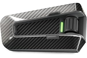 Autobahn88 Motorcycle Bluetooth Headset Protective Skin Decal Kit, compatible with Cardo Packtalk Edge (style: PE-Black Carbon Fiber)