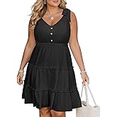 Women Plus Size Summer Dresses - Casual Beach Sun Graduation Vacation Sleeveless Short Sundress