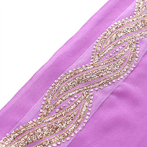 Zhengpin Scarf Muslim Headscarf Hijabs Cap for Women Long Shawl Gold Glitter - Thumbnail 2