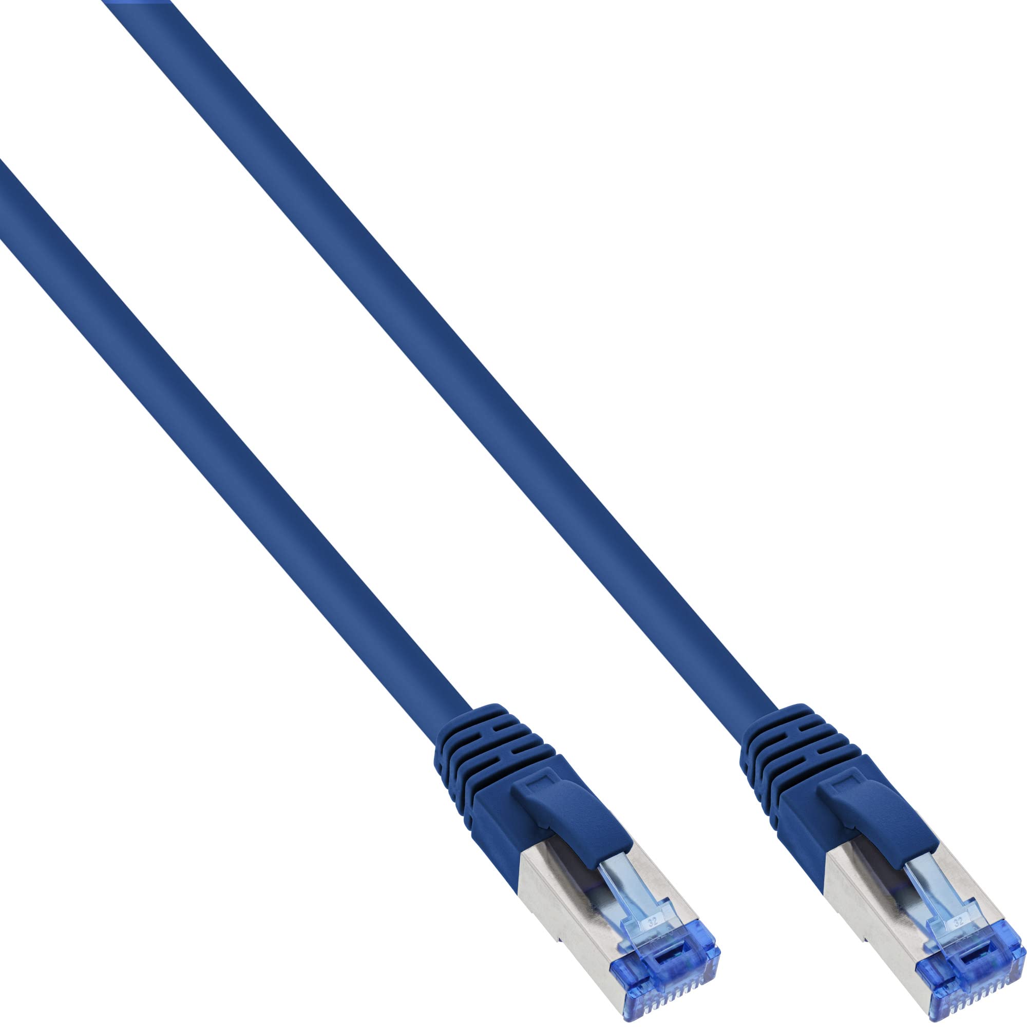 InLine 76815B Patch Cable S/FTP (PiMf), Cat.6A, 500MHz, Halogen-Free, Copper, Blue, 15m