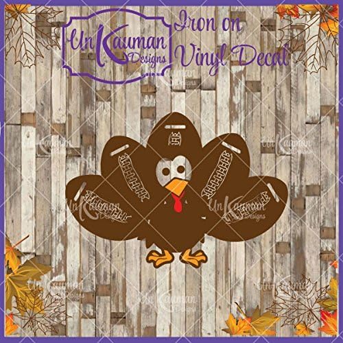 DIY...Iron On Heat Transfer Vinyl Football Thanksgiving Turkey Decal #FTT
