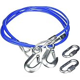 Roadmaster 645 Pair of Straight Safety Single Hook Cables Compatible with Tow Bars &amp; Towed Vehicles | 64" Long | 8,000 lb Capacity Per Pair | Heavy-Duty Safety Connection During Towing