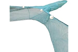 Lawaia Shrimp Nets for Shrimping Fish Trap Portable Crawfish Trap Collapsible Minnow Fishing River Net Trawl Fishing Cage Accessories with Float and Chain Small Mesh 2M/3M/4M/5M/6M/8M/10M