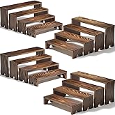 4 Set Large Wooden Tiered Riser Display Stands for Vendor Events,Stackable Perfume Organizer Cologne Stand for Men Women,Wooden Cupcake Dessert Stand,Wood Dessert Table Display Set,Food Display Risers for Party（12-11.2-10.4-9.6IN）