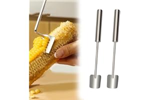 SIXCAR 2024 NEW Long Handle Stainless Steel Corn Stripping Tool, Corn Cob Stripper,Corn Cutter, Corn Peeler, Corn Peeler for Corn on the Cob, Easy Clean Corn Peeler Corn Cob Stripper Tool (AA)