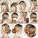 QY 3PCS Hair Mesh Chignon Donut To Make Hair Bun Best Age Reducing Solution, Small Medium And Large Size, Light Beige Color