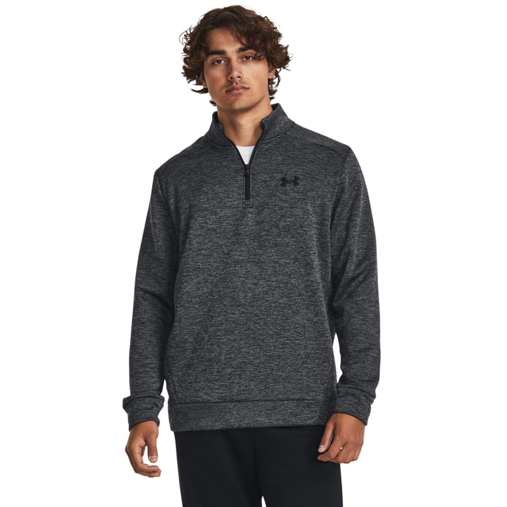 Under Armour mens Armour Fleece Twist Quarter Zip, (001) Black / / Black, XX-Large Tall