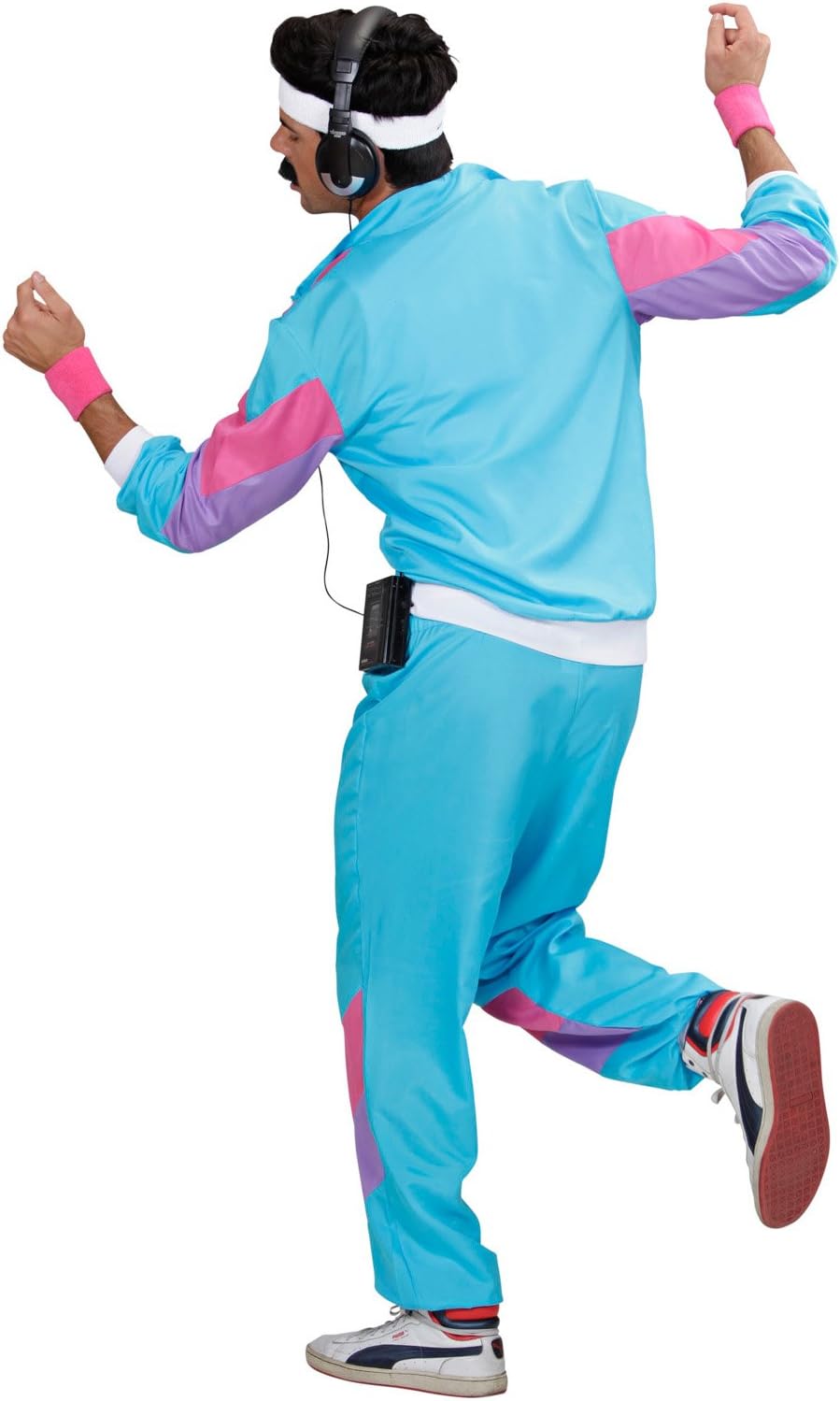 WIDMANN 80s/90s Tracksuit Costume/Outfit, Blue, Pink and Purple, Jacket and Trousers, Disco, Jogging Suit, Retro Style - Image 5