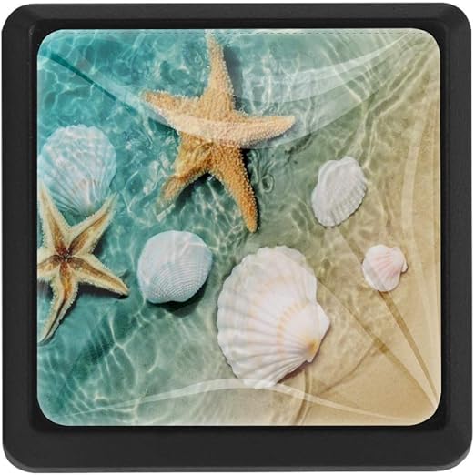 Amazon Com Evanlinism 3 Pcs Beach Starfish Seashell Cabinet Knobs