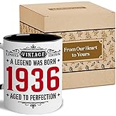 Vintage 1936 Coffee Mug 11Oz - Ideas for 90th Birthday Gifts for Men Women, 90 Year Old Gifts For Men Women, 1936 Birthday, Turning 90 Gift For Man, Dad, Grandpa, 90th Birthday Cups