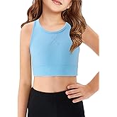 Haloumoning Girls Training Bra Athletic Sports Bra for Kids Racerback Dance Yoga Crop Tops 7-14 Years