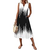 Zeagoo Summer Dress for Women 2026 Sleeveless Tank Midi Dress Vacation Beach Sundress Aline Boho Clothing