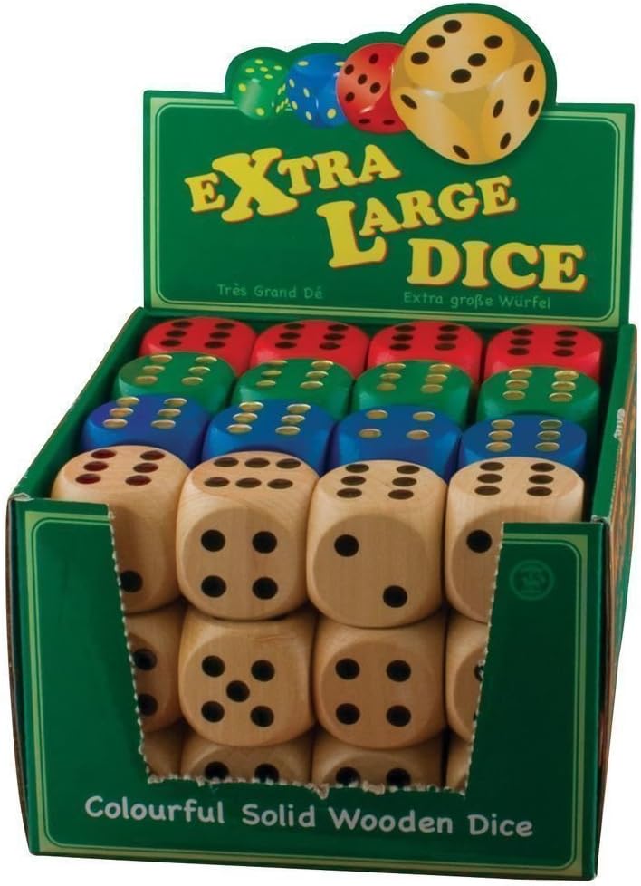 New Extra Large Wood Dice Solid Wooden Dice - 4 Pack Color supply