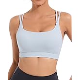 RUNNING GIRL High Impact Sports Bras for Women - Scoop Neck Strappy Sports Bra High Support Moulded Cup Workout Bra