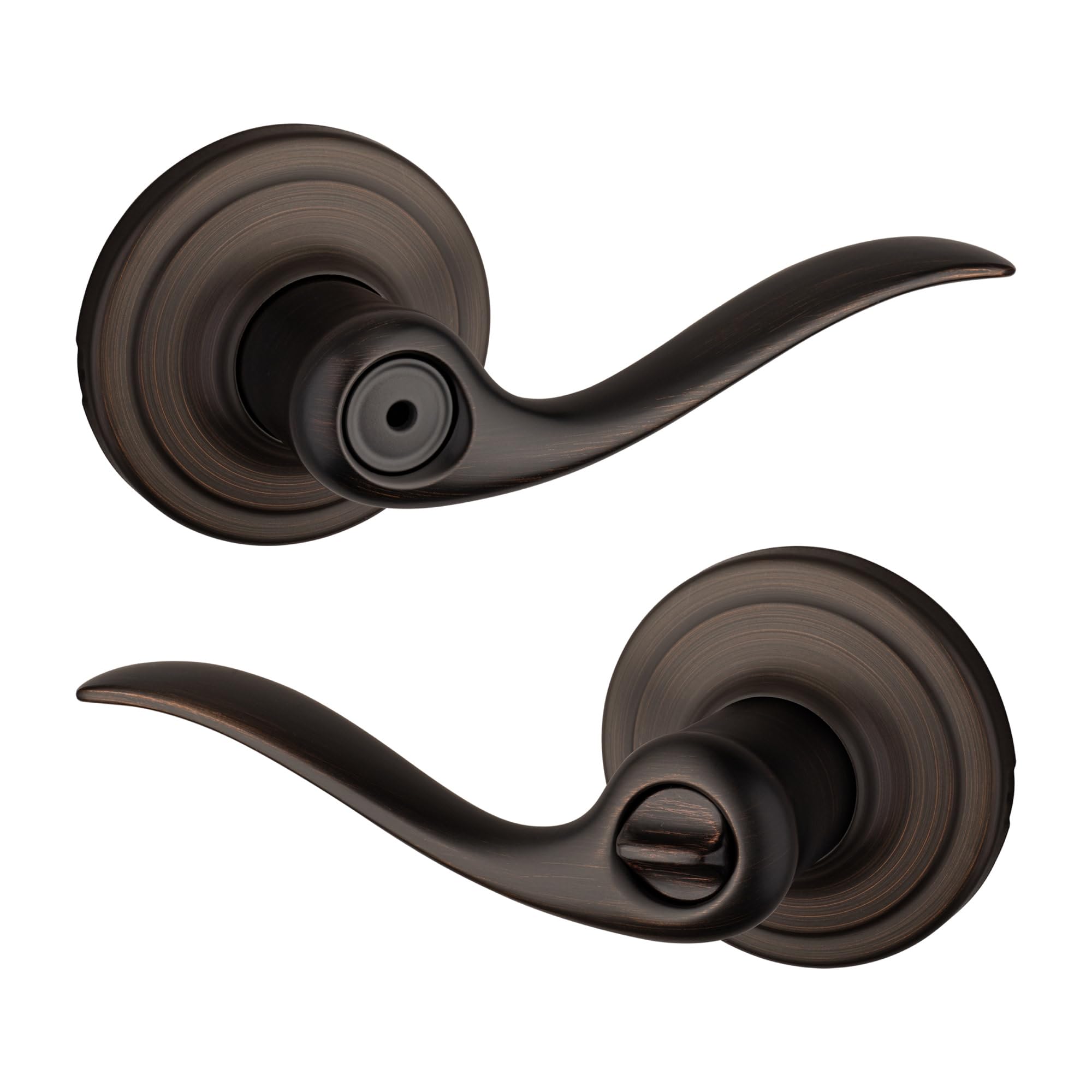 Kwikset Tustin Privacy Door Lever Handle for Bedrooms and Bath in Venetian Bronze