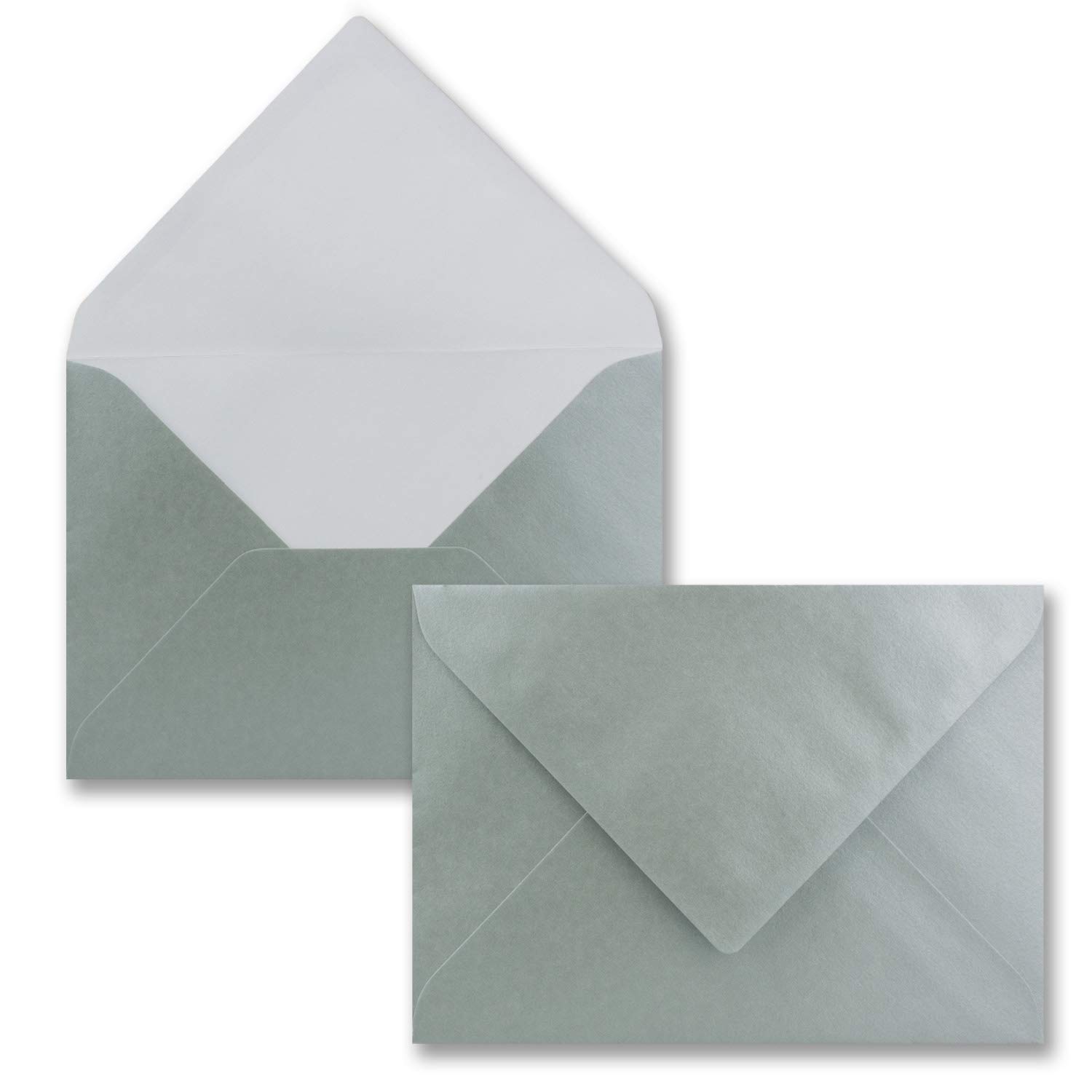 Metallic envelopes in silver 50 pieces shiny metallic envelopes in DIN B6 format 125x176 mm wet gluing without window - series FarbenFroh