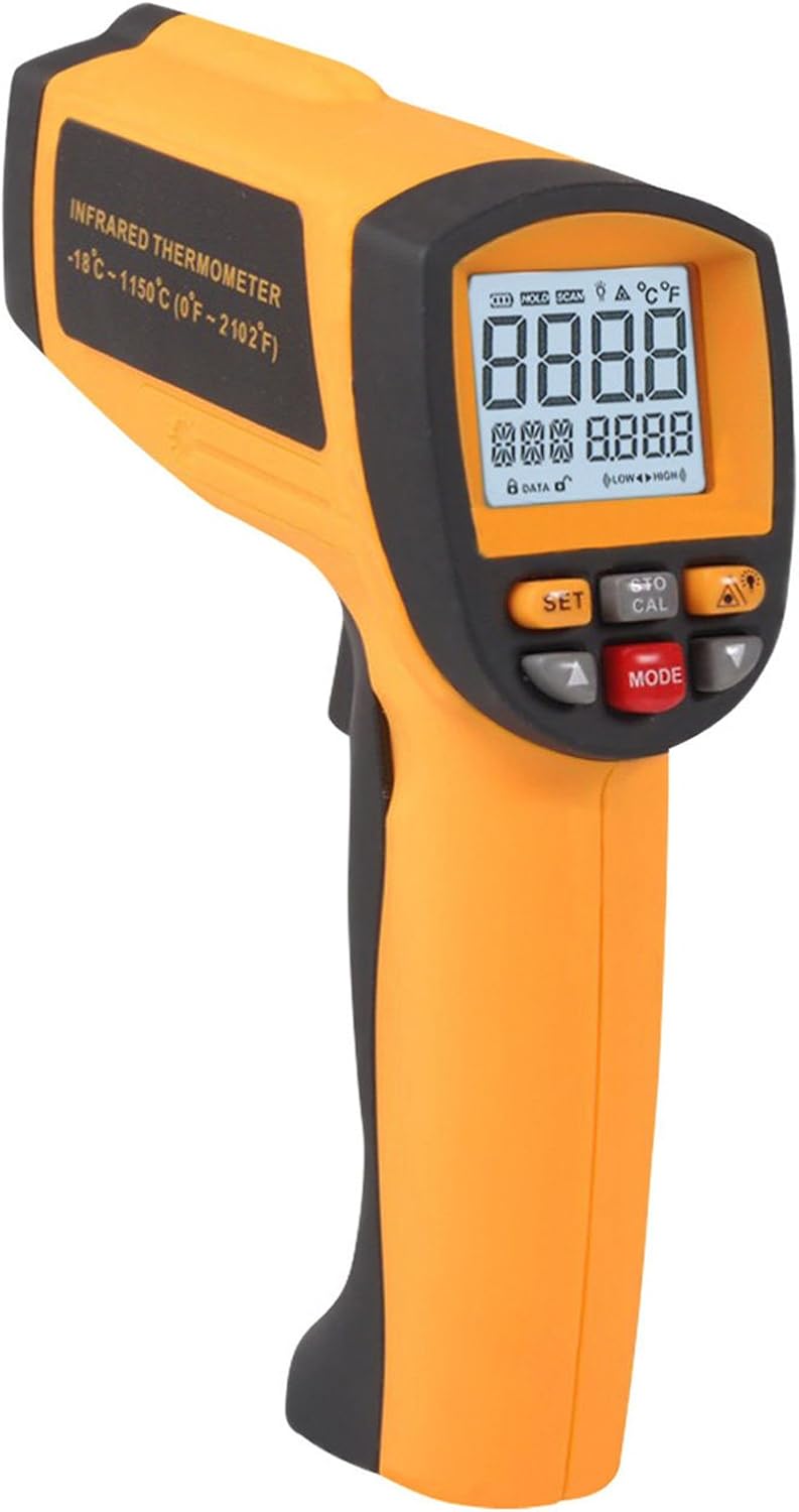 Digital Infrared IR Thermometer with 50 is to 1 Distance Spot Ratio and