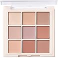 SURORAIN 9 Colors Matte Eyeshadow Palette, Highly Pigmented Long Lasting Matte Nude Shimmer Eyeshadow Pallet,Beige Earth Neutral Smoky Waterproof Cosmetic Eye Shadows